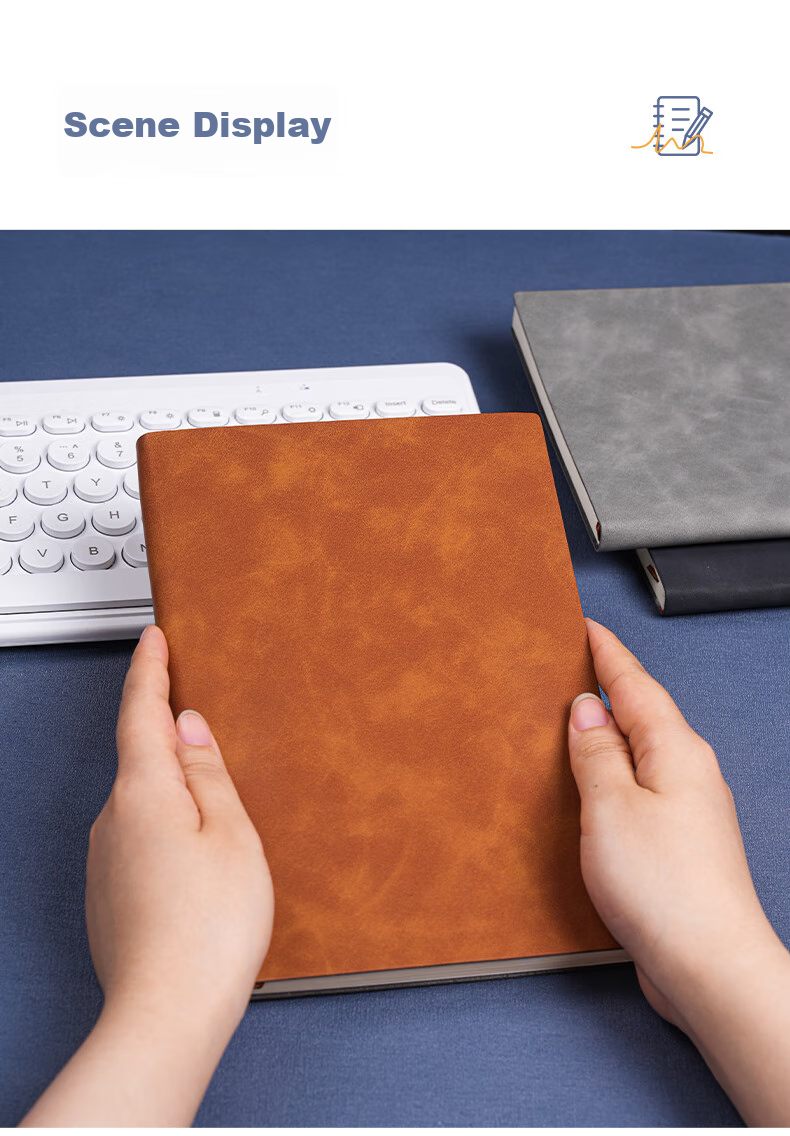 TENGXIONG [Lowest Price Online] Business Notebook A5 Thick B5 Journal Sheepskin Cover Diary Soft Cover Notebook for Office Work Log Stationery Meeting Record Book Customizable 8