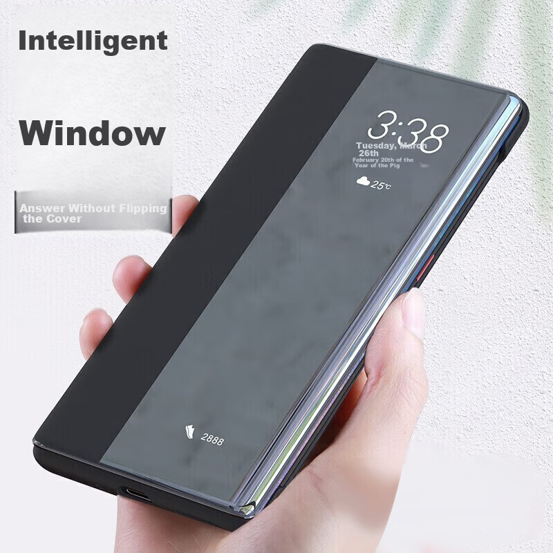 Чехол Eddga для Huawei Mate 30 Pro / Mate 30 Pro+, кожаный "Chuan Lian Jin Bao", с окном Smart View, защита от падений, без откидывания для ответа на звонки