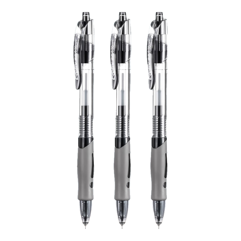 COMIX Quick-Drying Retractable Gel Pen 0.38mm ST Precision Steel Tip Conical Point Signing Pen Ink Pen Black 12-Pack GP138