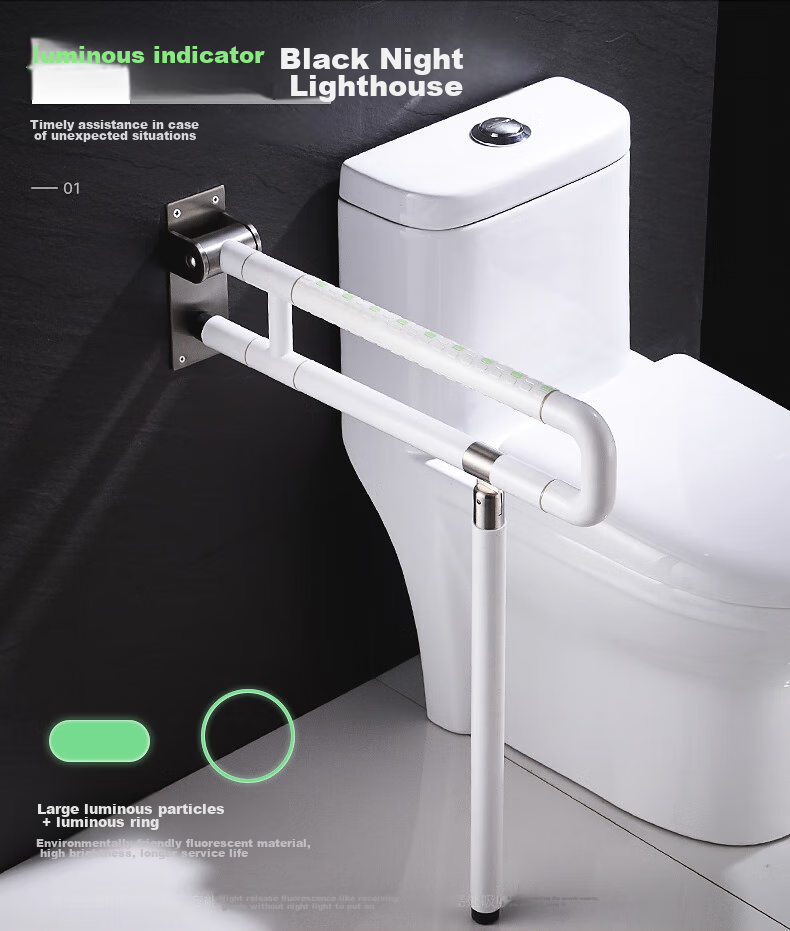 MODUN Toilet Handrail, Bathroom Support Rail, Elderly Safety Anti-Fall Seat Support, Toilet Barrier-Free Riser, Foldable 6