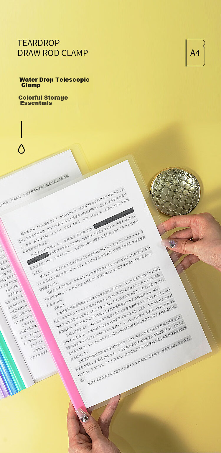 TANGO Lever Arch File Folders, 6mm Wide Water Drop Design, Pack of 10, A4 Size, PVC Mixed Colors, School Supplies, Can Hold up to 30 Sheets 1