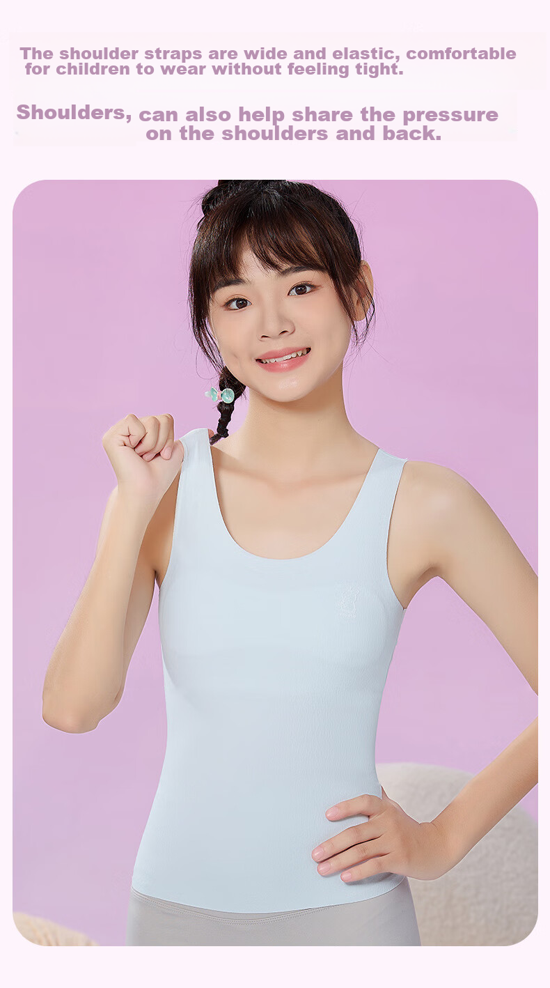 YUZHAOLIN Girls' Underwear for Puberty, Ages 12-16, Long Style, for Middle And High School Students, Teenage Girls' Bra, Girls' Camisole 9