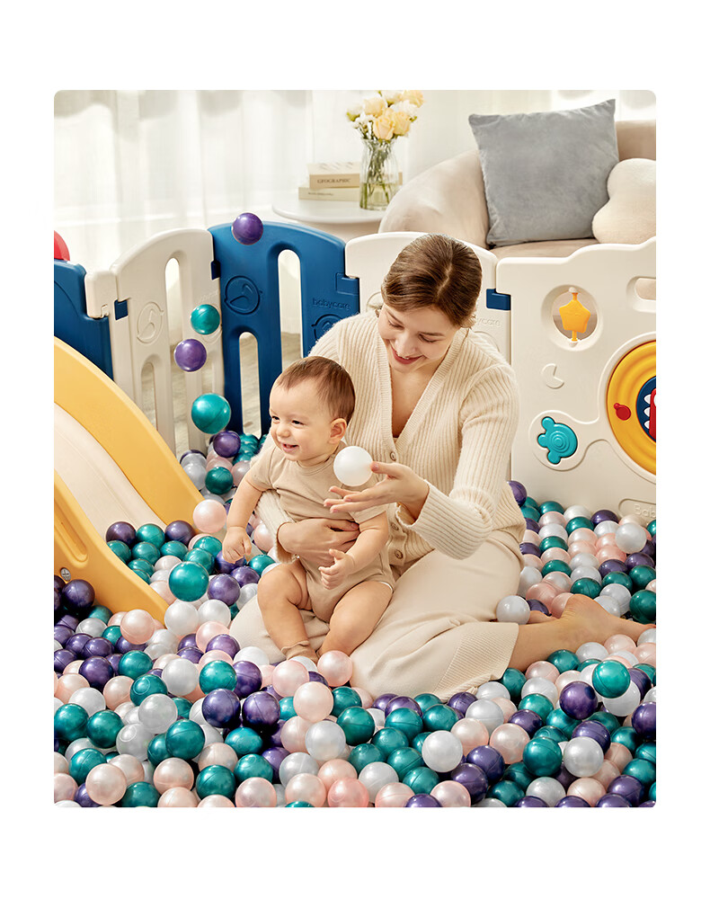 Babycare Ocean Ball Indoor Home Bouncy Pool, Baby Infant Child Chewable Ball Pit, Sainuo Ocean Balls, 50 Pieces 10