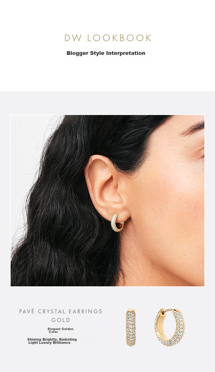 DanielWellington [Same As Ma Sichun], DW Earrings for Women, Starry Zircon Rose Gold Stud Earrings, Birthday Gift for Girls 7