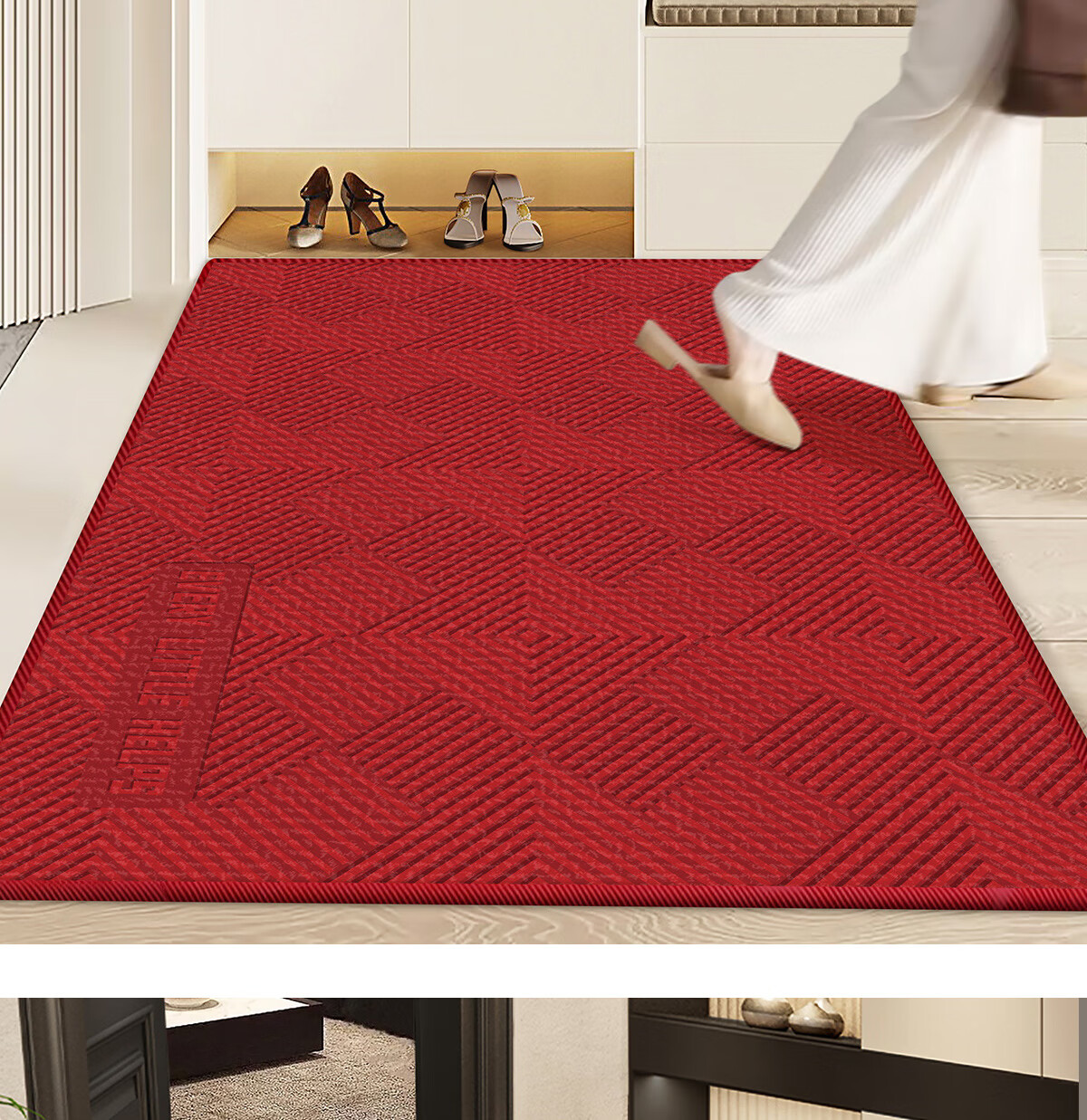 Huaxu Entrance Door Mat, Indoor Doorway Mat, Foyer Entrance Hallway Outdoor Non-Slip Mat - Elegant 80*120CM 17