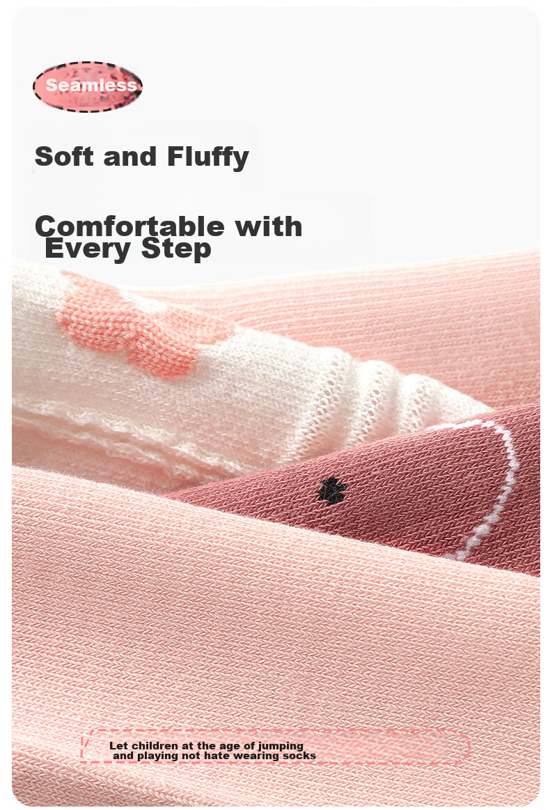 LangSha Children's Socks, Girls' Spring Autumn Winter All-Season Mid-Calf Cotton Socks, Comfortable Elastic Breathable Princess Socks for Older Girls 6