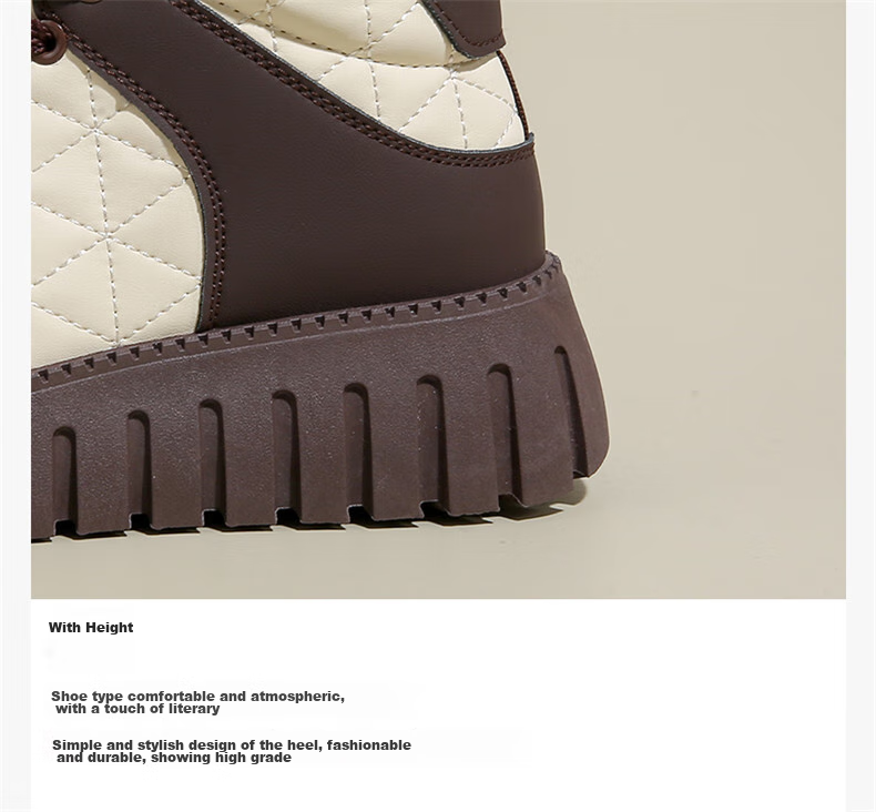CARTELO Fleece-Lined Women's Shoes, Winter Cotton Shoes, Snow Boots, Warm Sports Casual Shoes for Women, 1541M, Brown, Size 40 6