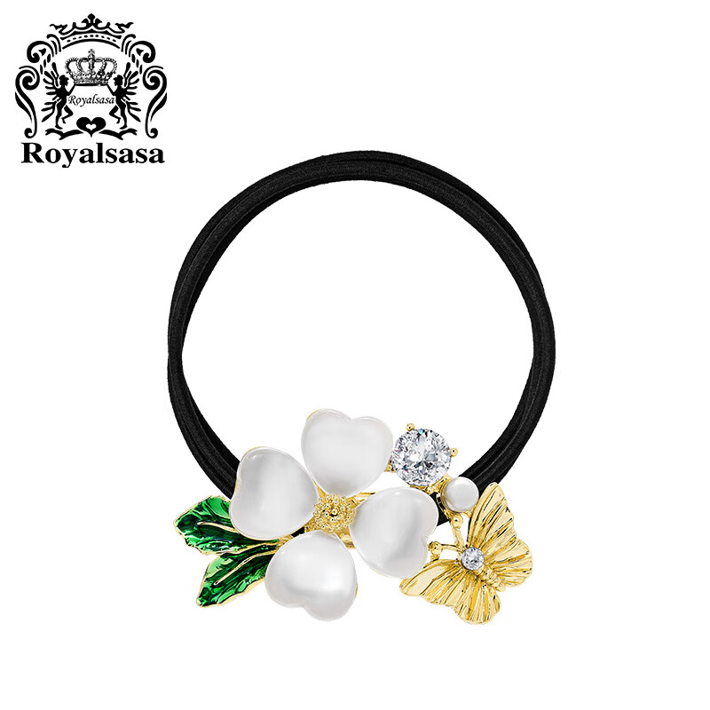 Royal Sasa Hair Accessories, Four-Leaf Clover Hair Tie, Elastic Band for Ponytail, High-Elasticity Hair Ties