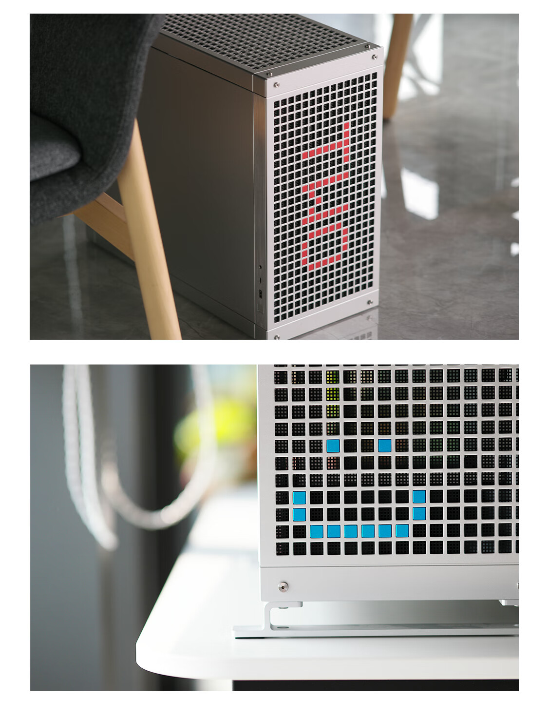 Abee PIXEL TWO All-Aluminum Computer Case, Silver with Aluminum Side Panel, Compatible with 4090 & 5090/Double 360mm Radiator Positions/E-ATX & EEB Motherboard/CNC Precision Machining 12