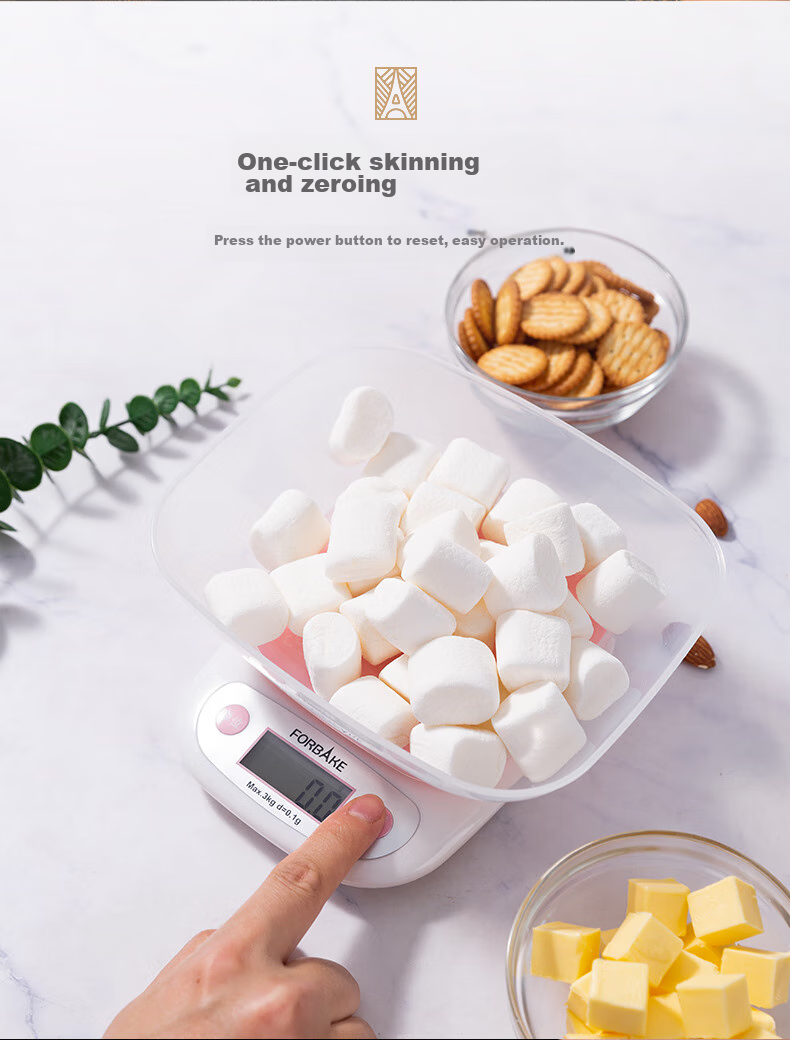 FOR BAKE Kitchen Scale, Home Use 1g Precise Electronic Scale, Baking Scale, Mini Food Scale with Tray, 5kg Capacity 2