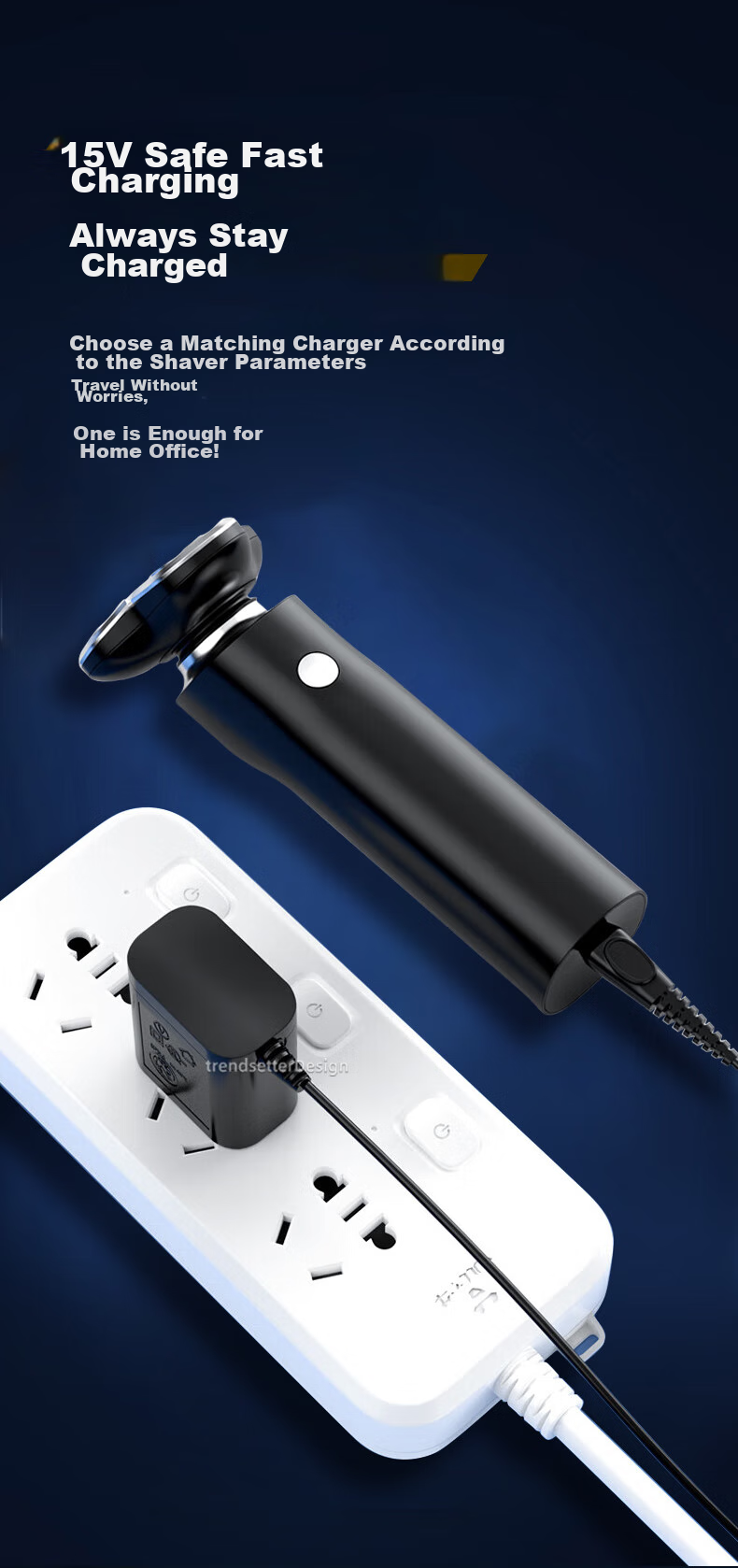 Chaofan Compatible with Philips Shaver Charger Cable HQ8505/PT720/AT890/S5000/S7000/S9000 Electric Razor 15v Power Adapter 4