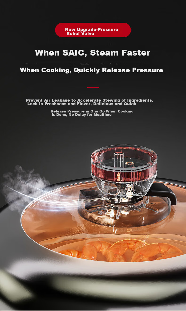 ASD Steamer Pot, Three Layers, 30CM Thickened Base, High-Arch Lid, Large Capacity Fish Steaming Pot, ZS30A5WG 2