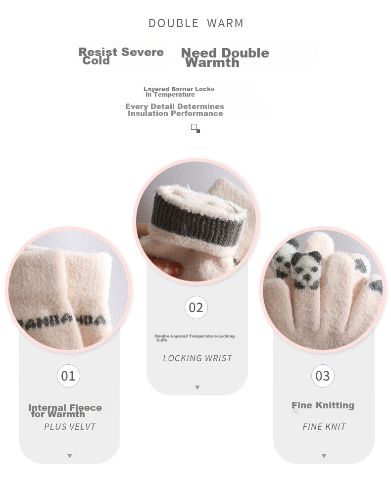 GRGN Winter Thermal Cycling Gloves for Men and Women, Thickened Fleece Lined Windproof Touchscreen Knit Gloves 2