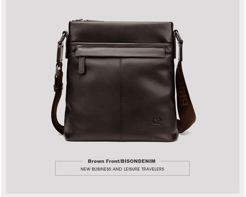 Meizhouyeniou Shoulder Bag, Men's Crossbody Bag, Casual Genuine Leather Men's Bag N2357-1B Black, Birthday Gift for Boyfriend 26
