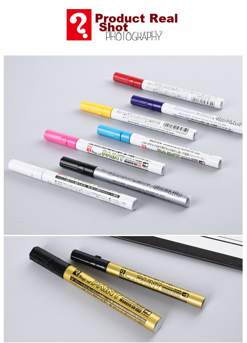Nakabayashi Chulin Paint Marker, Highlighter Pen, Industrial Touch-Up Pen, 1.2mm Quick-Drying Graffiti Pen, Waterproof Non-Fading Oil-Based Marker, White Single Pen, 1.2mm 11