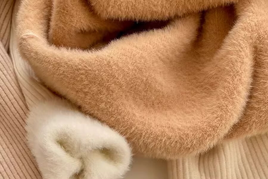 YUZHAOLIN Half Turtleneck Fleece Lined Ruffled Edge Sweater Women Autumn Winter Thickened Knitwear Warm Top 30