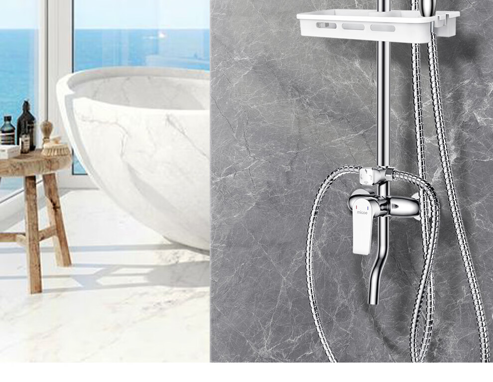 MICOE Shower Set with High-Quality Brass Faucet, Pressure-Increasing Shower Head, Four-Function Shower Kit M-A04094 26