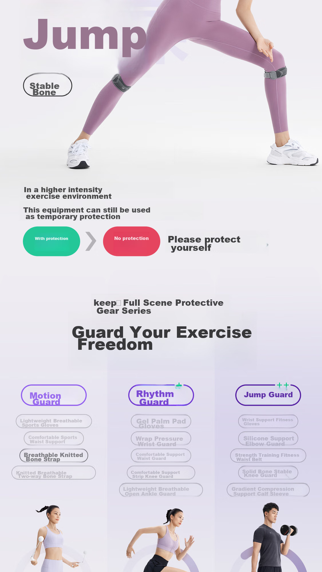 Keep Professional Patellar Strap Knee Brace [Two-Pack], for Running, Jump Rope, Hiking, Badminton, Sports, Meniscus Knee Protectio 12