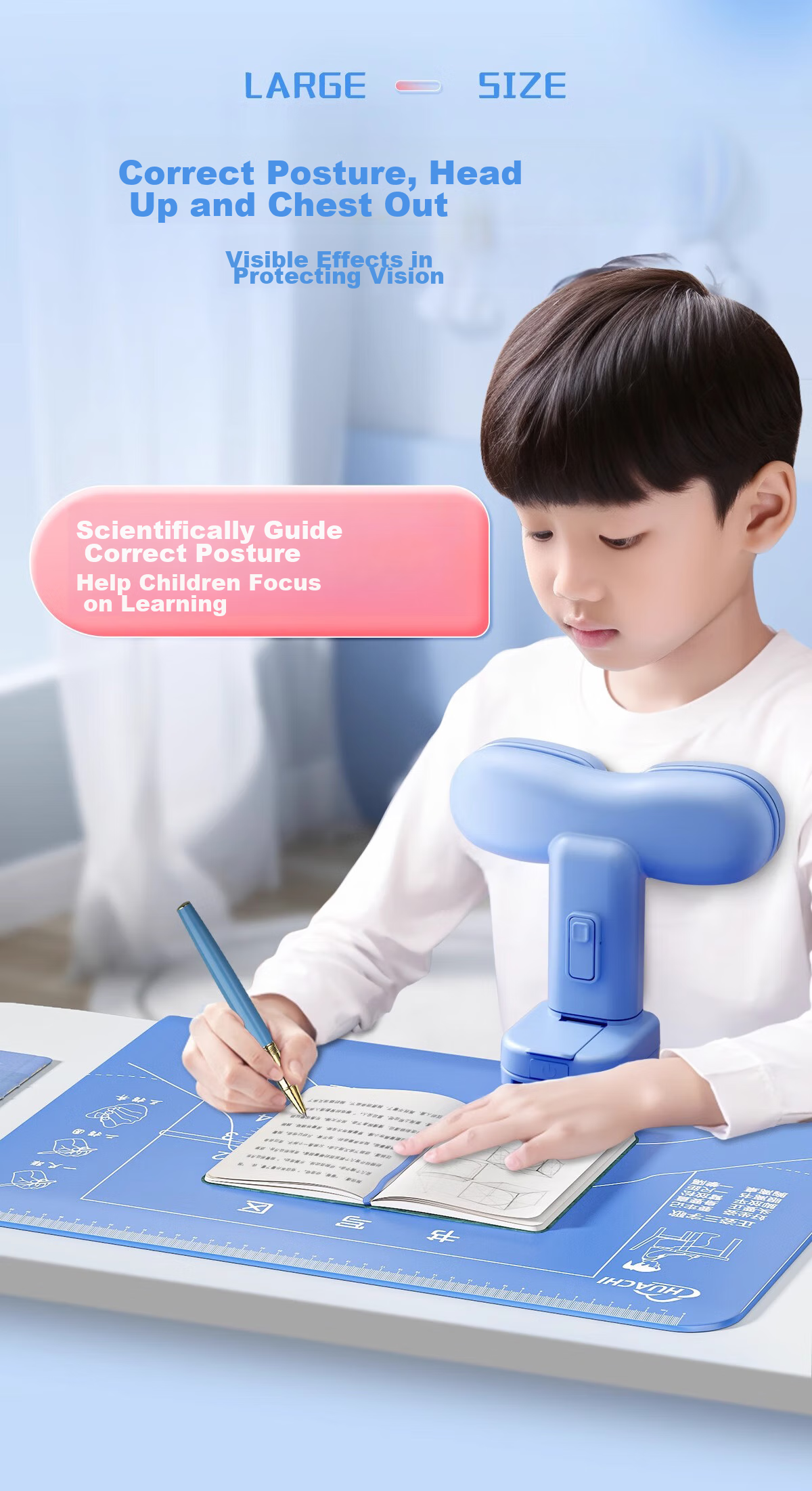 Mingyu Posture Corrector for Elementary School Students, Children's Writing Posture Adjuster, Desktop Multifunctional Learning Stand, Homework Aid, Prevents Myopia And Hunchback, Posture Correction Device 5