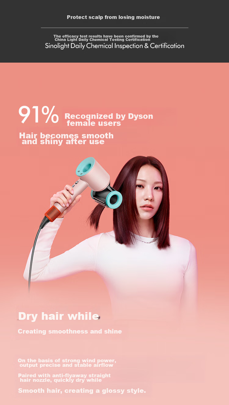 DYSON HD15 High-Speed Hair Dryer, Dyson Supersonic Electric Blower, Negative Ion, Quick-Drying Hair Care, Multiple Nozzles, Home Use, Gift Recommendation, Purple-Red Color 5