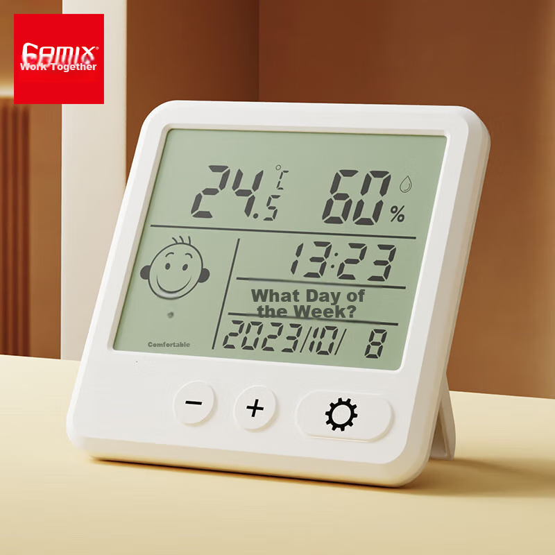 COMIX Electronic Thermometer Hygrometer Indoor Temperature And Humidity Meter Office Supplies Gift for Elderly Baby Room Indoor Temperature And Humidity Meter White Quiet Model LF80001
