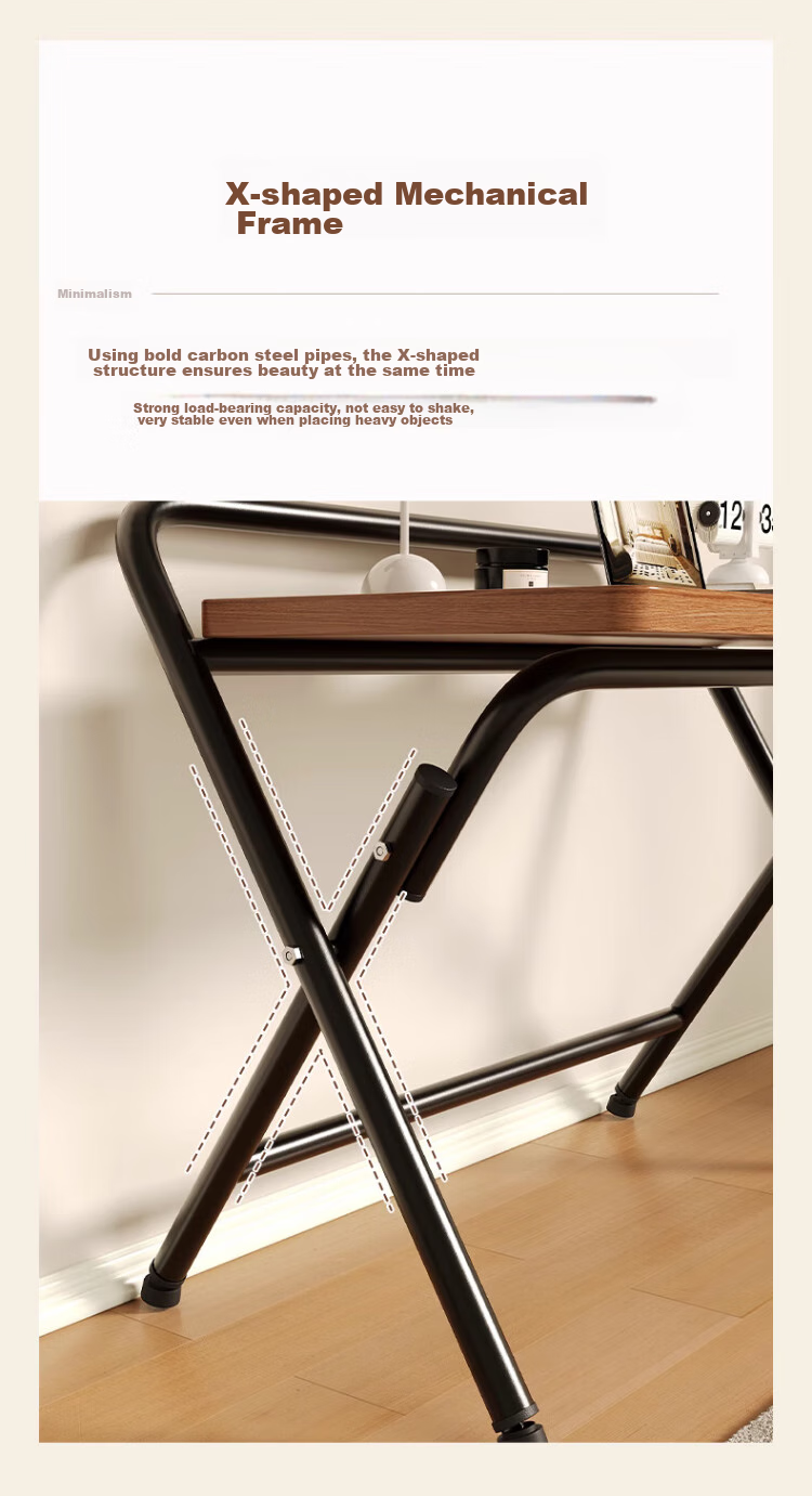 Jingcai Folding Table, Computer Desk, Simple Study Desk, Office Table JDZ10 Walnut 60*38cm Single Layer 8
