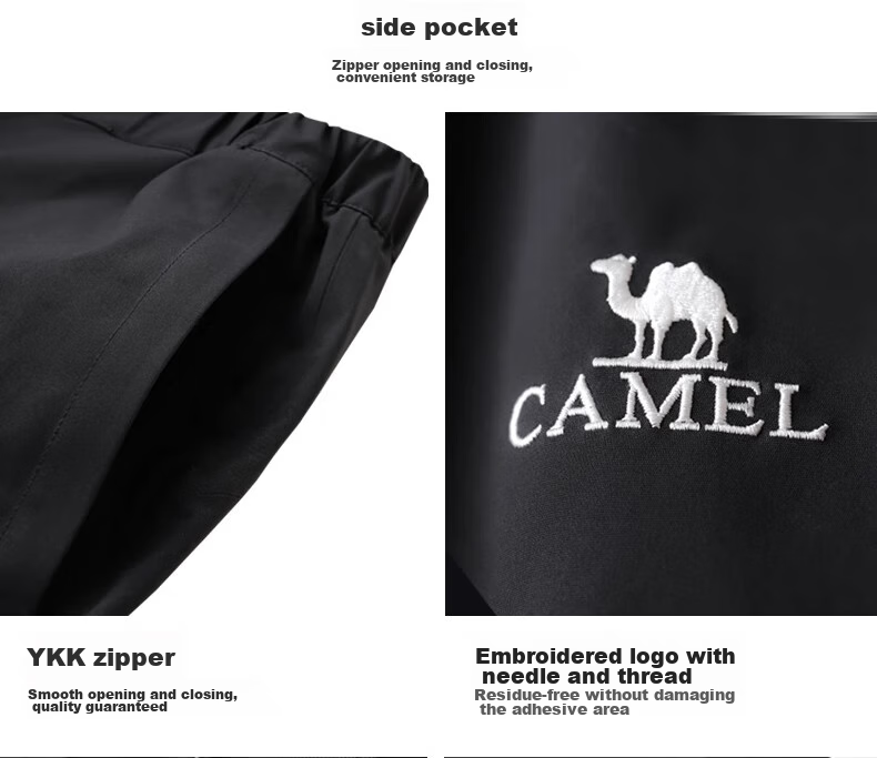 CAMEL Outdoor Hiking Pants for Men, Three-In Spring And Autumn Windproof Waterproof Thickened Fleece-Lined Mountaineering Ski Pants A13CAF0045 29