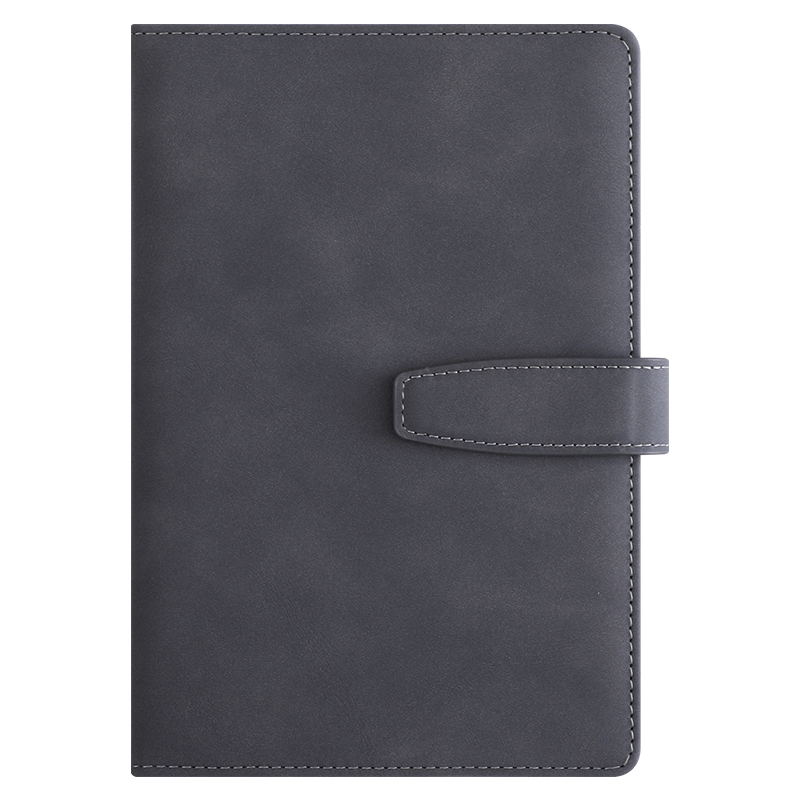 Faramon Notebook B5 Thick Journal, Business Sheepskin Cover Vintage Notebook, Work Diary, Meeting Record Book, Office Stationery, Customizable, Gray with Buckle Style