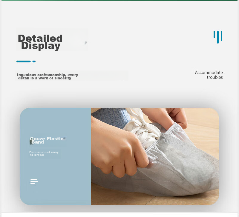 BWNK Disposable Non-Woven Shoe Covers, Thickened, 100 Pieces, for Computer Rooms And Indoor Use, Dust-Proof, Breathable, Wear-Resistant, Non-Slip 11