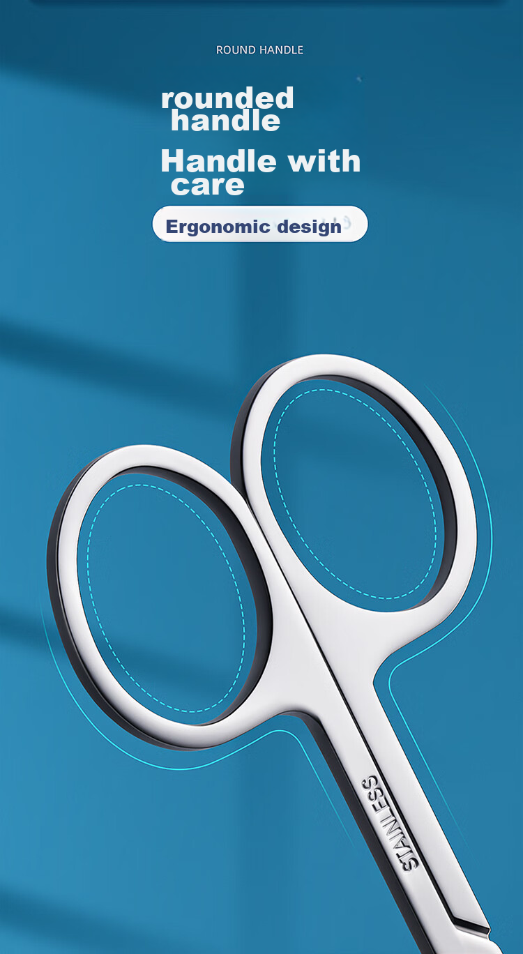 Sijiang Stainless Steel Nose Hair Trimmer with Round Tip, Manual Circular Clipper for Nose Hair And Beard, Single Pack 8