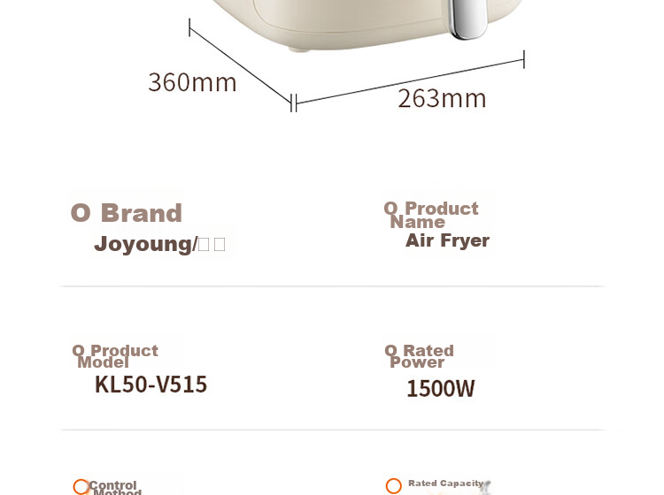 Joyoung 5L Multifunctional Smart Air Fryer Large Capacity Oil-Free Fryer KL45-VF501 31