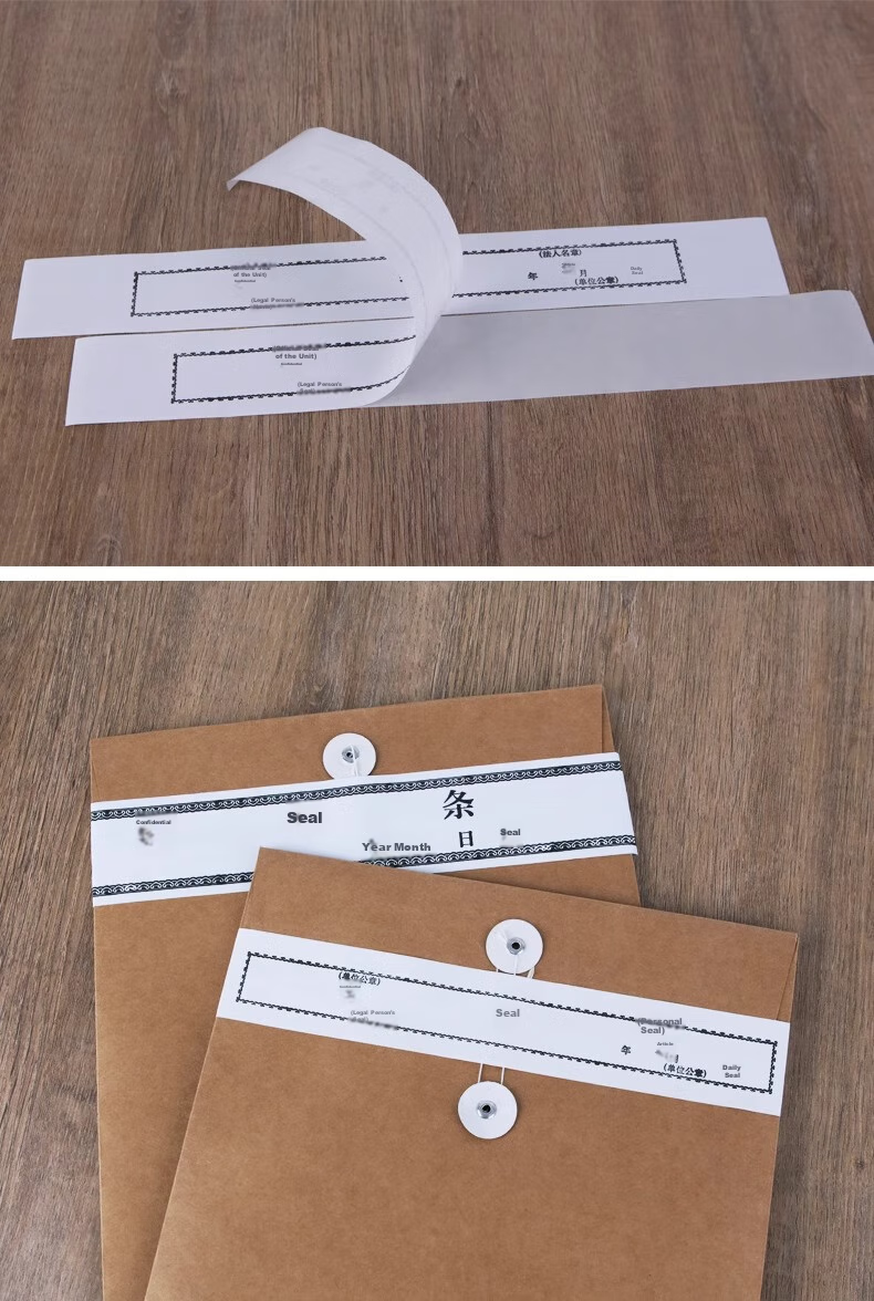 Youbili Bid Document Bag Sealing Strip, File Folder Seal, Self-Adhesive No Glue Sealing Tape, Widened 31*5cm, One Hundred Sheets, 1845 9