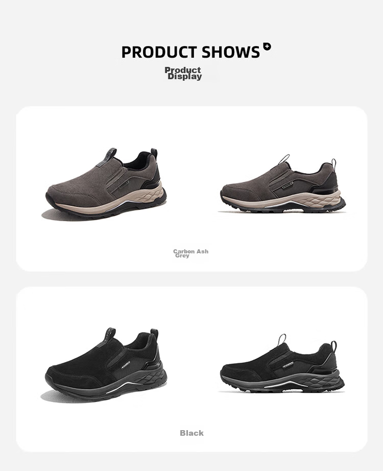 CAMEL Outdoor Casual Shoes, Winter Unisex Footwear, Non-Slip, Impact-Resistant, Wear-Resistant, Fleece-Lined, Warm Slip-On Shoes 6