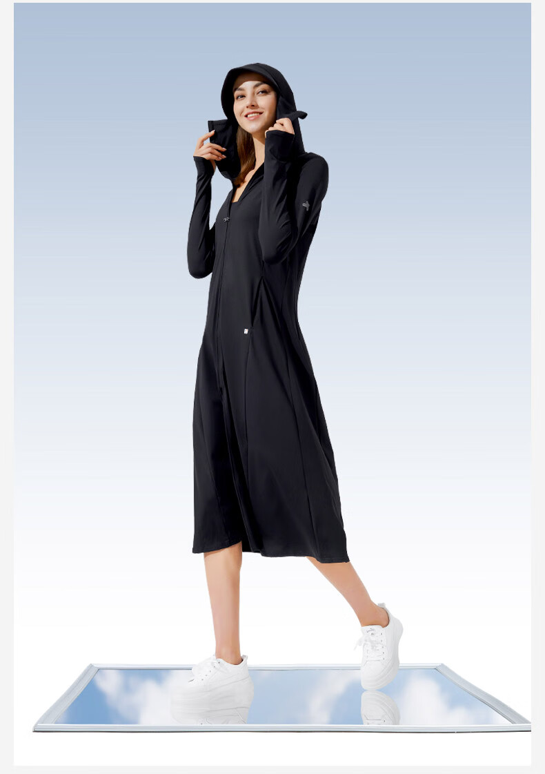 SUPIELD Full-Range Mid-Length Sun Protection Jacket for Women, Outdoor UV-Resistant, Cool-Feeling Windbreaker, Sun Protection Coat 24