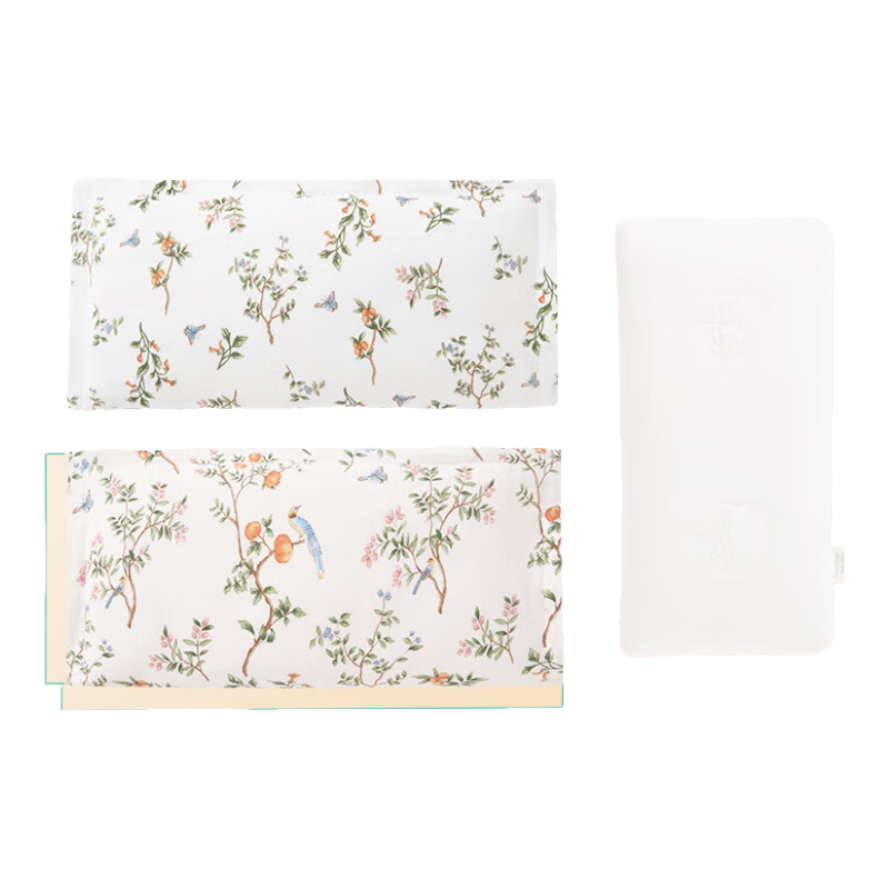 PurCotton Baby Muslin Square Pillow, Children's Pillowcase, Pillow Cover for 1-3 Year Old Babies, Pillowcase Set of 3 Pieces, Floral Patter