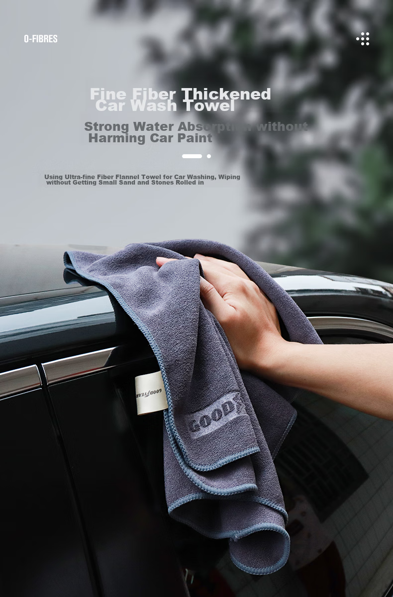 Goodyear Car Wash Towel, Double-Sided High-Density Short Plush, Lint-Free, Absorbent, Thickened, Pack of 2, GY-5054 2