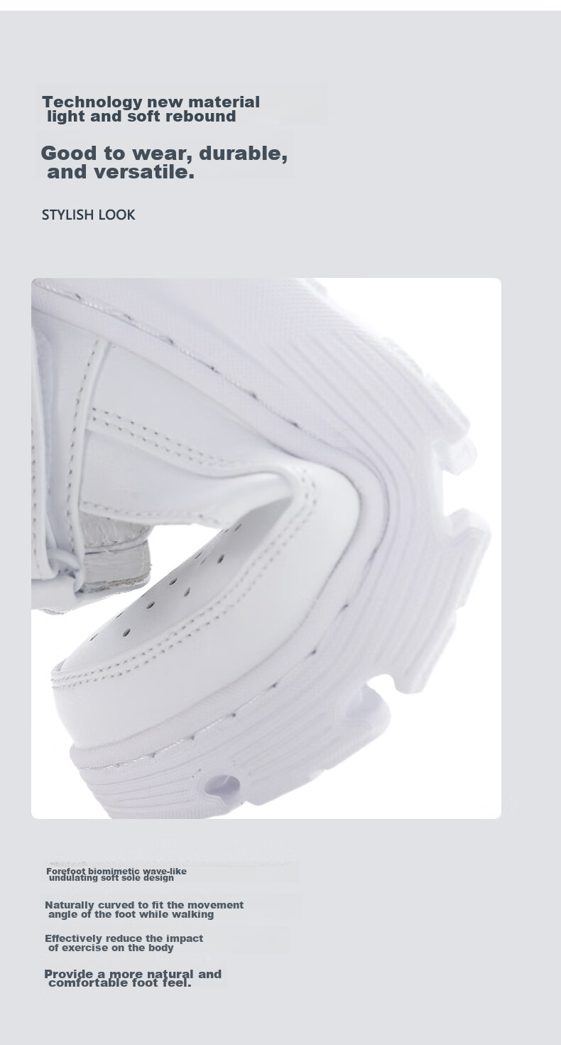 Feiying Air Cushion Nurse Shoes for Women, Spring And Summer Style, Genuine Leather, Glossy Surface, Velcro Medical Work Shoes 2-2013 White 40 6