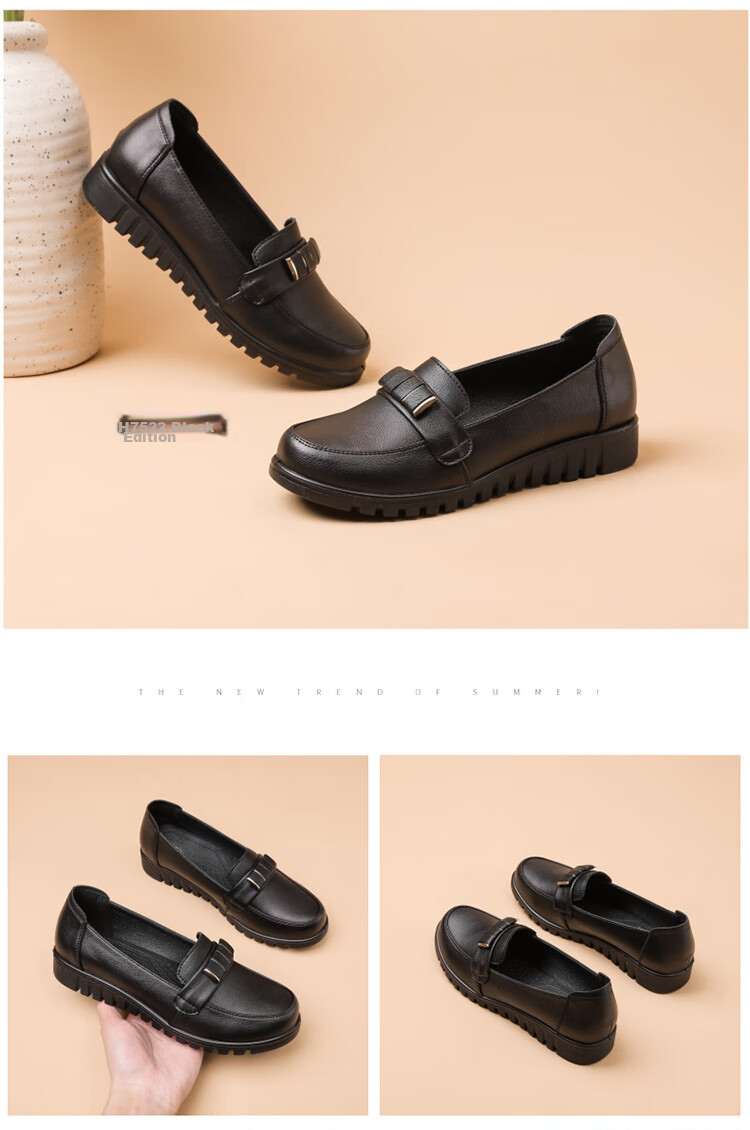 EGCHI Women's Mom Shoes, Non-Slip Soft Sole Slip-On Outdoor Casual Nurse Shoes H7522 Black Size 39 14
