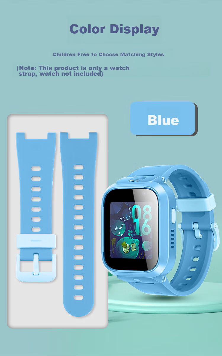 Freeson Compatible with Mitu Children's Smartwatch 6X Strap, Xiaomi Learning Watch 6x Strap, Detachable Replaceable Skin-Like Soft Silicone Wristband for Smart Video And Photo Watch, Blue 6