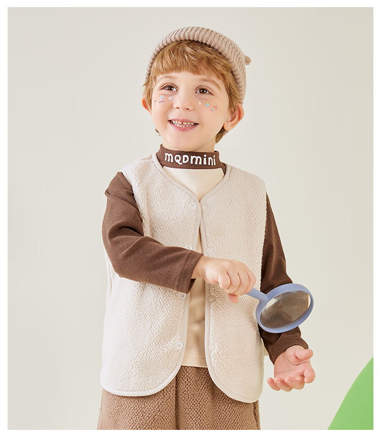 MQDMINI Children's Clothing Vest, Boys And Girls Fleece Vest, Two-Way Wear Vest, Baby Early Spring Inner And Outer Wear, Sleeveless Jacket, Suitable for Three Seasons 14