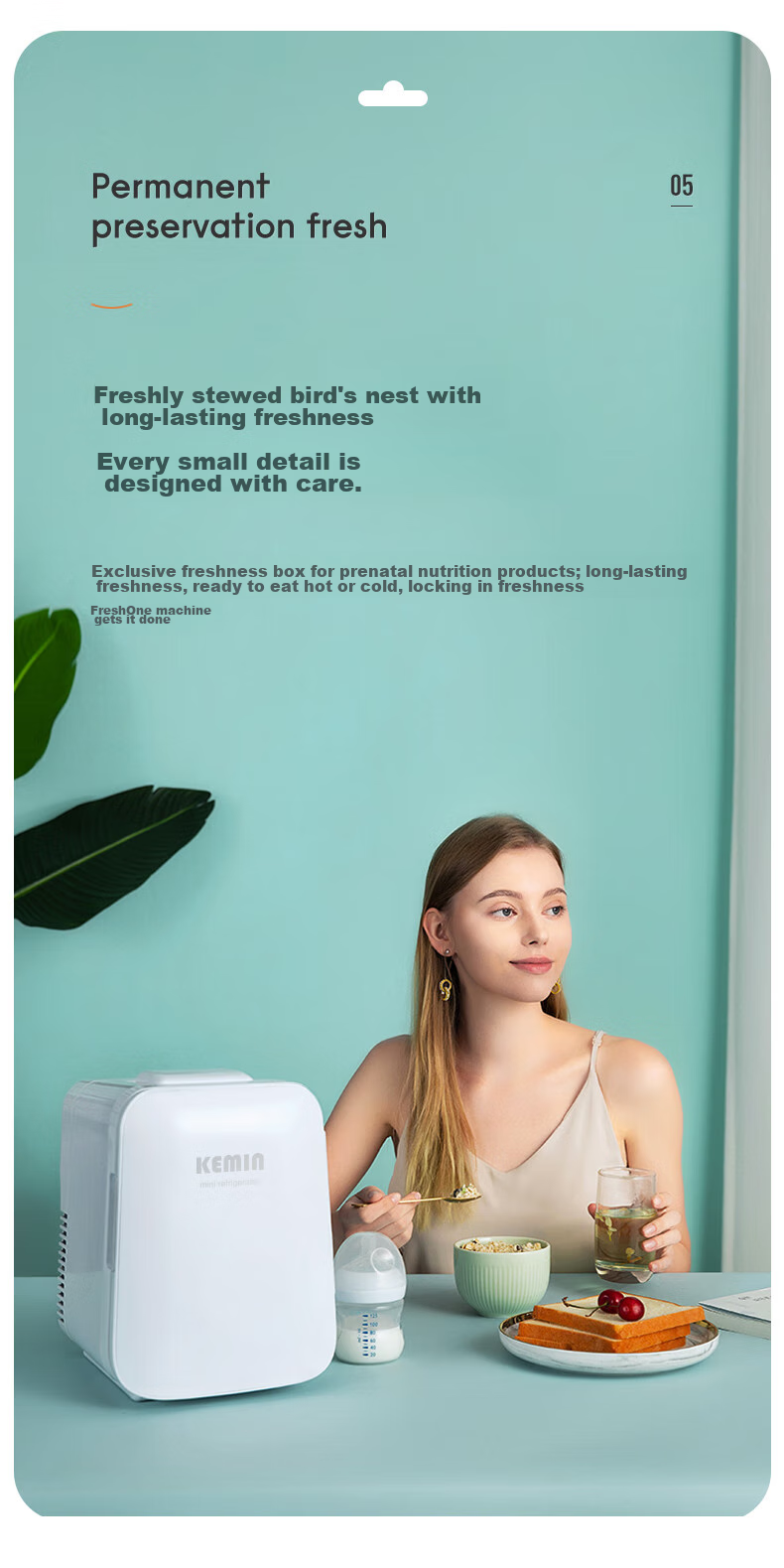 Kemin 4L High-End Car Refrigerator, Dual-Use for Car And Home, Mini Breast Milk Cooler, Small Fridge, Dormitory Refrigerator, Cooling And Heating Box 6