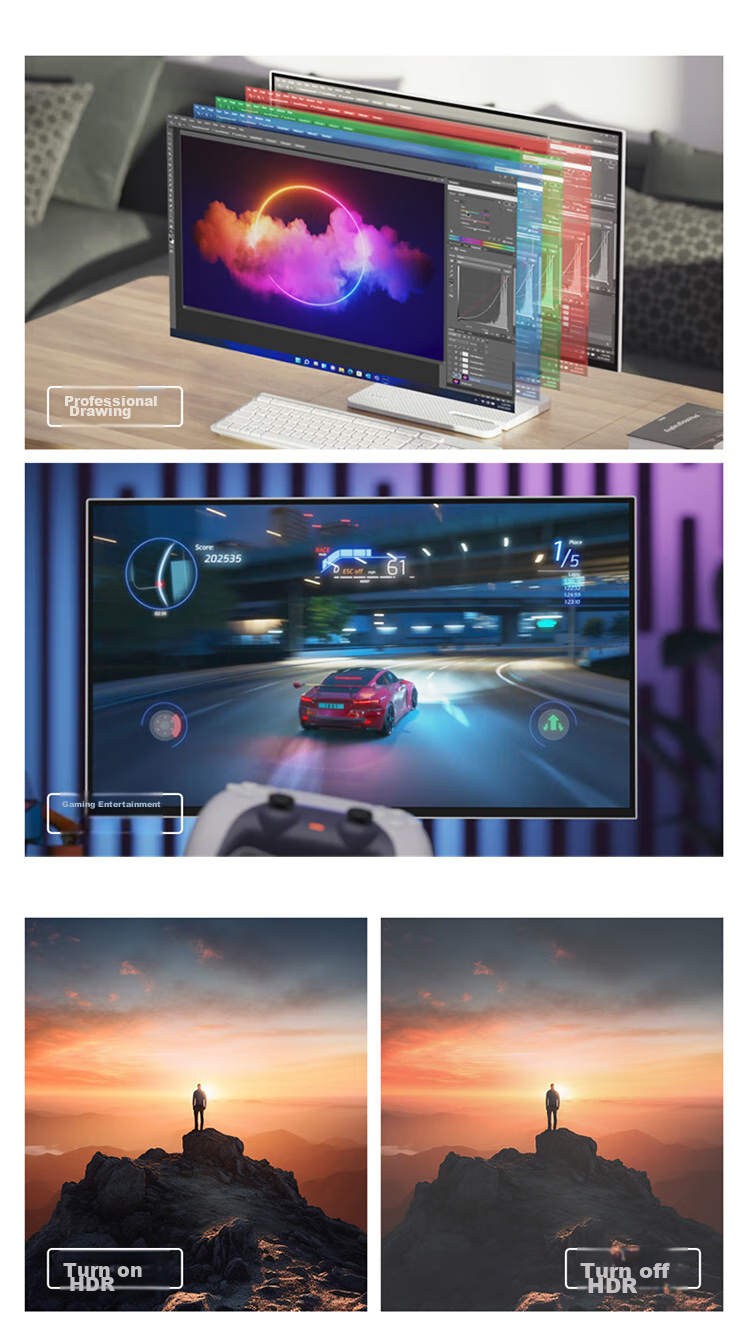 Lenovo 23.8-inch Full HD 100Hz Native 99% sRGB Professional Color Gamut Three-Sided Narrow Bezel Office Monitor L24-4e 10
