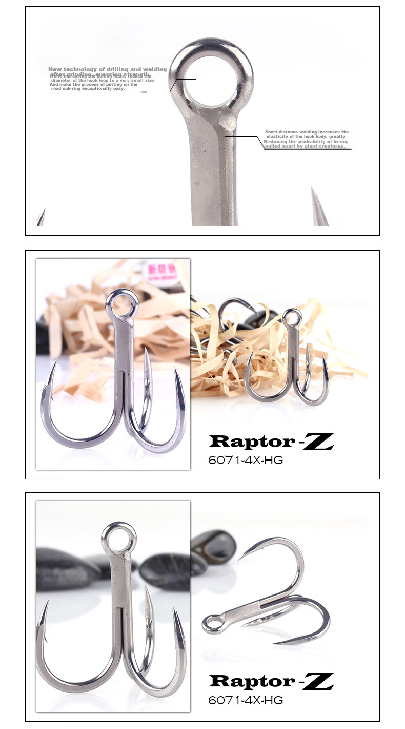 BKK 6071-4X Three-Hook New Anti-Rust Hook, Three-Prong Hook, Sea Fishing Lure Hook 3