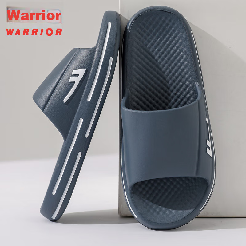Huili Solid Color Sports Slippers for Men, Indoor And Outdoor Wear, Non-Slip Thick Sole Sandals HL0277 Indigo Blue Size 42-43