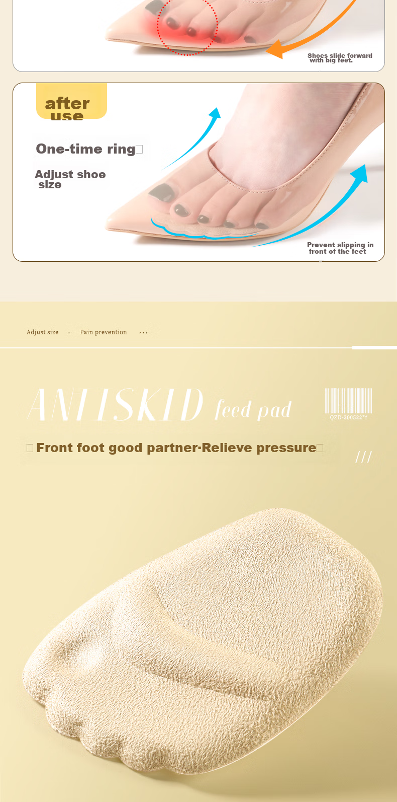 Maigaole 3 Double Summer Silicone Palm Pads, Women's Half-Size Insoles, High Heel Shoe Aid, Sandal Pain Prevention, Non-Slip, Ultra-Soft, Sweat-Absorbing, Transparent 4