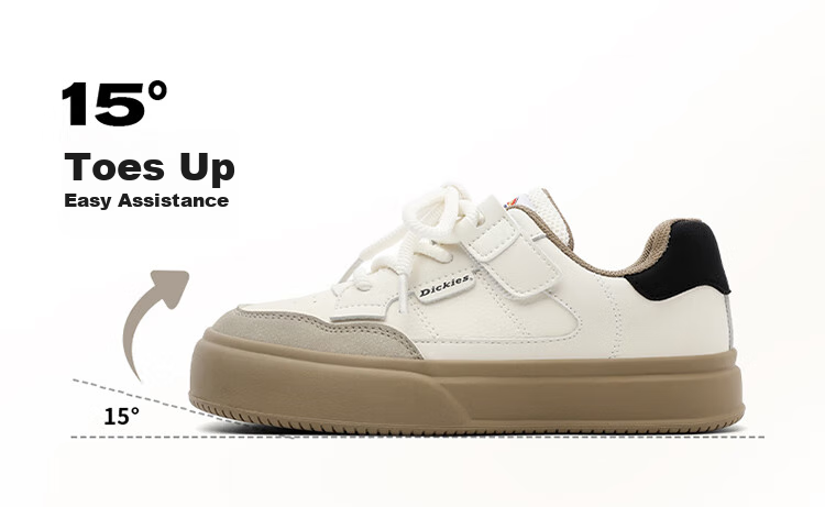 Dickies Children's Canvas Shoes, New Spring And Summer Style for Girls, Casual Shoes with Fleece Lining, Comfortable Training Shoes for Older Kids, Lightweight Versatile White Sneakers for Students 13