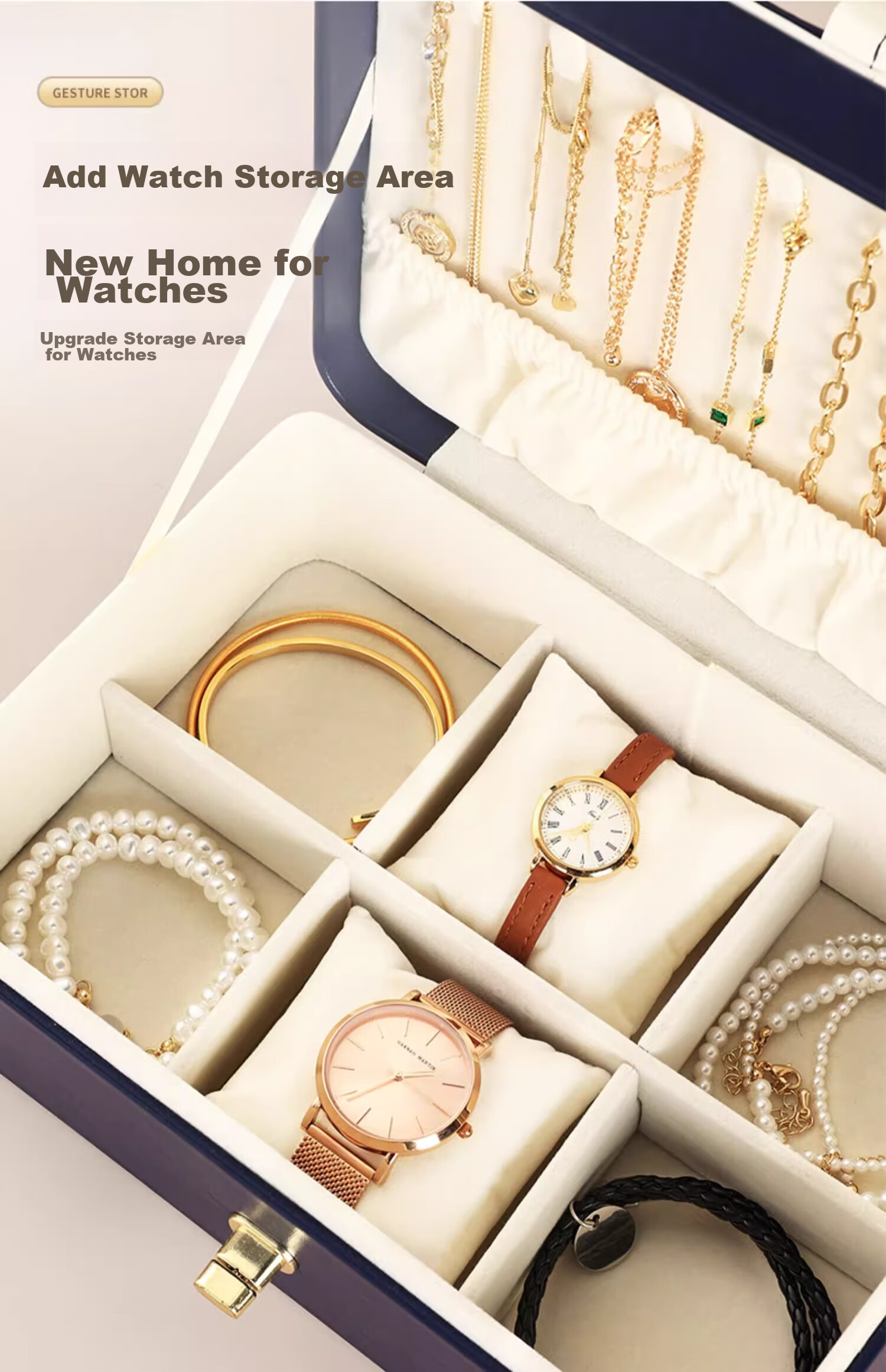 Jiadu Jewelry Storage Box for Necklaces, Earrings, Rings, Earrings, Luxury High-End Exquisite Watch Chain Organizer Jewelry And Gemstone Gift Box 15