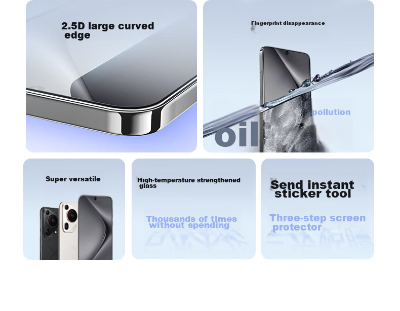UGREEN Tempered Glass Screen Protector for Huawei Pura70, Blue Light Blocking, Full Coverage Film for P70 Phone, HD Clear Full Protection No Hole Anti-Fingerprint Shatterproof Film, No Black Or White Edges Ultra-Thin Anti-Sweat 8