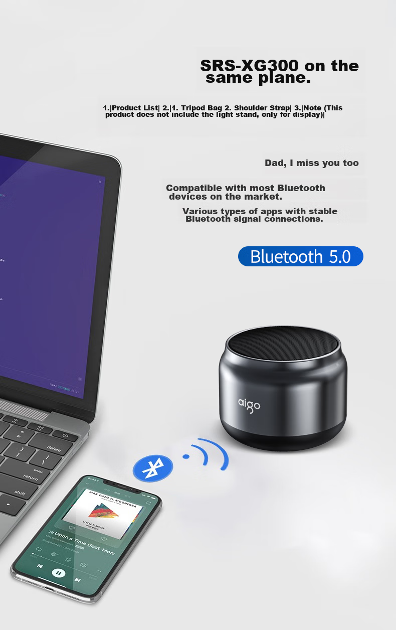 Aiguozhe T98Pro Smart Speaker with Ai Voice Control, Wireless Bluetooth Speaker for Desktop, Phone, And Computer, Portable Subwoofer, Supports TWS Connectivity, Matte Silver 6