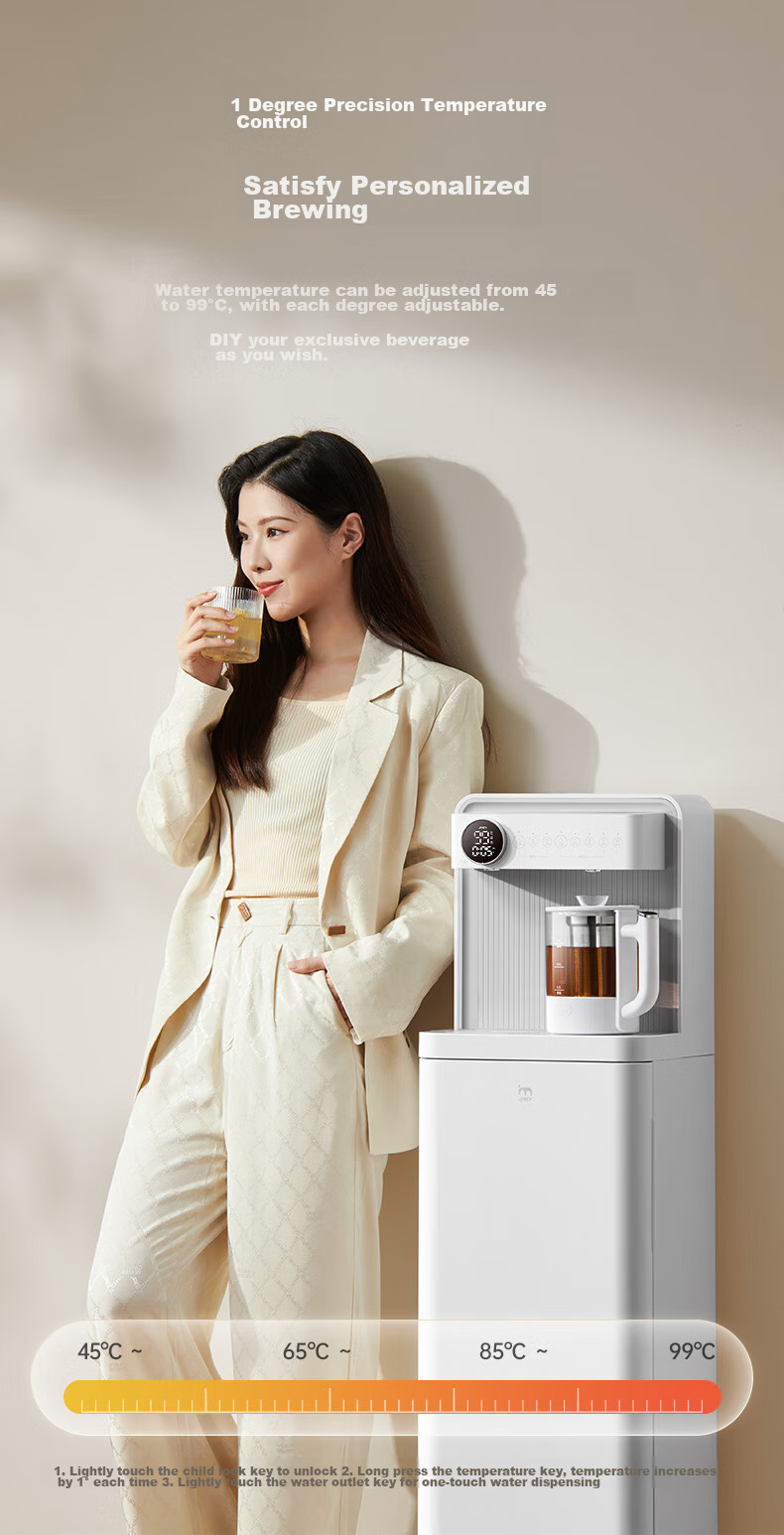 JMEY Instant Hot Water Dispenser, High-End Smart Tea Bar Machine for Home Use, Direct Drinking Machine, Bottom-Loading Water Tank, Electric Kettle, All-In Machine for Living Room And Office, C5PLUS 10